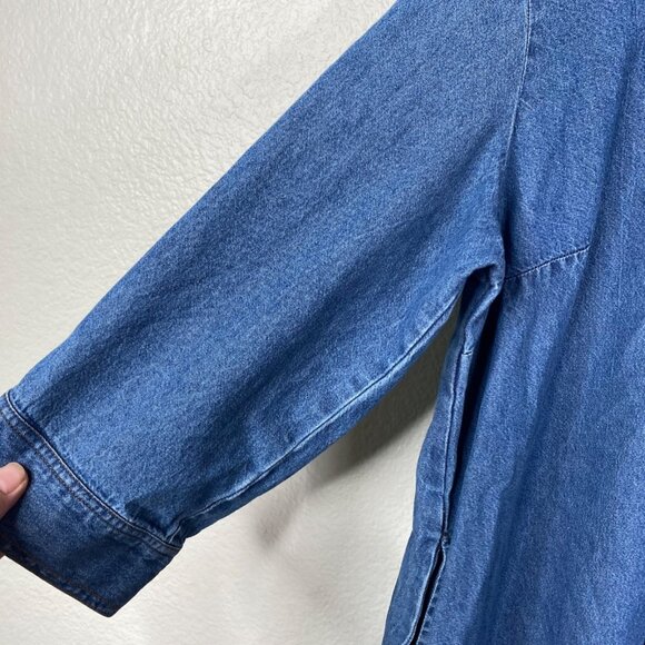 Phases Women's Denim Embroidered Paisley Boho Cottage Core Country Dress Blue XL - Picture 5 of 10